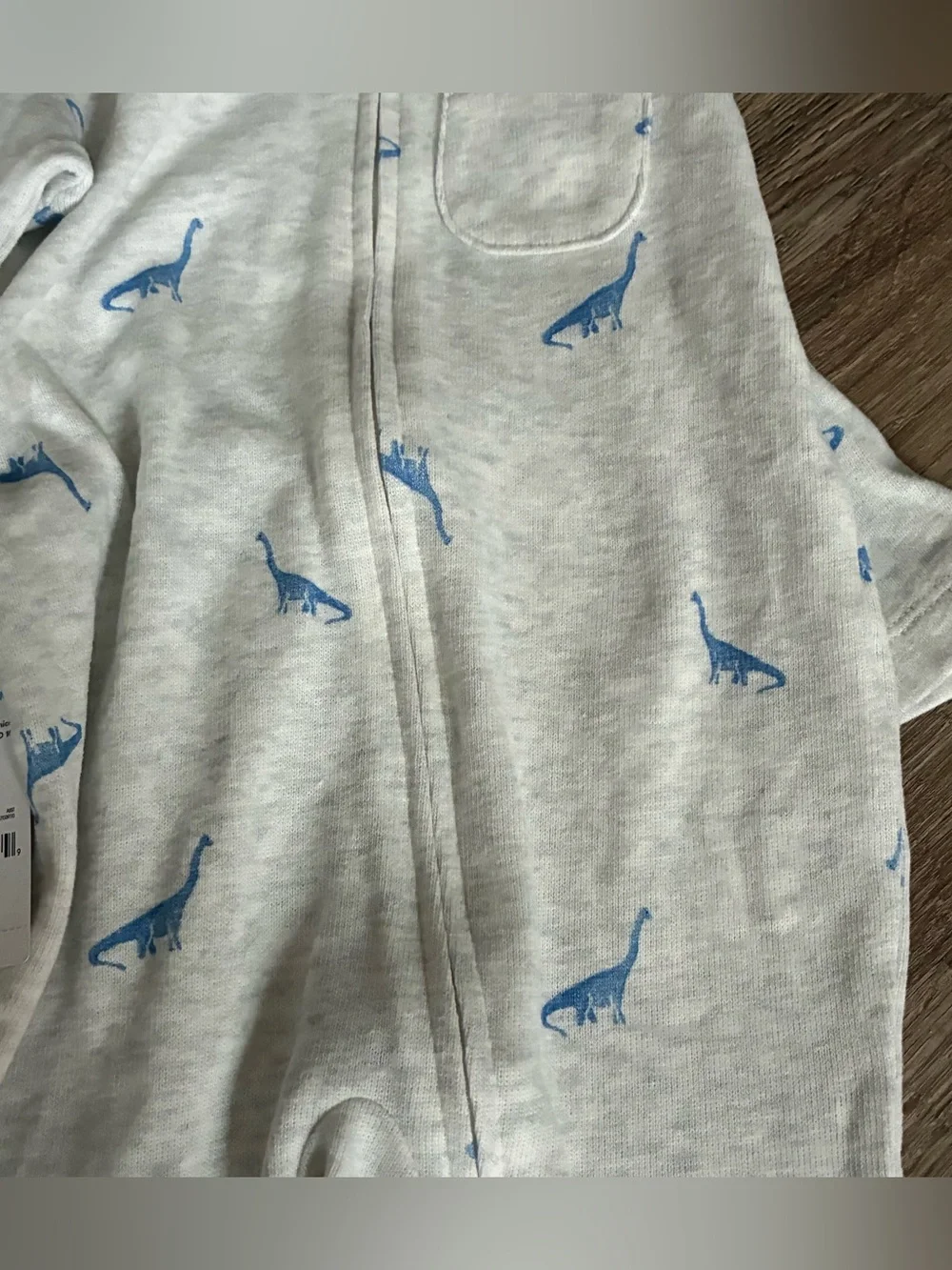 NWT CARTERS Striped & Dinosaur Sage, Blue & Off White 2-Way Zipper Onesie Bundle